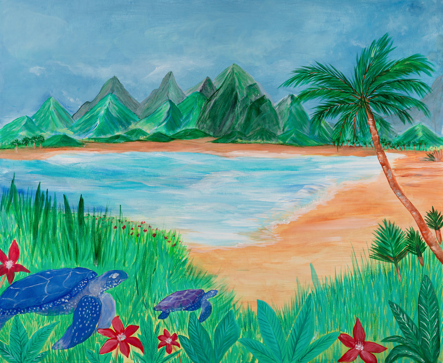 Originalgemälde "A Walk in Hawaii"  inkl. Rahmen