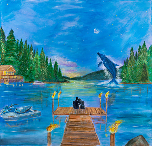 Originalgemälde "Under a Thousand  Stars - Canada"  inkl. Rahmen